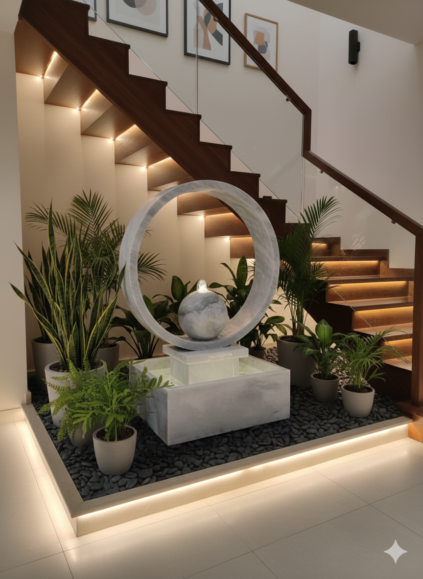 Double ring zen fountain