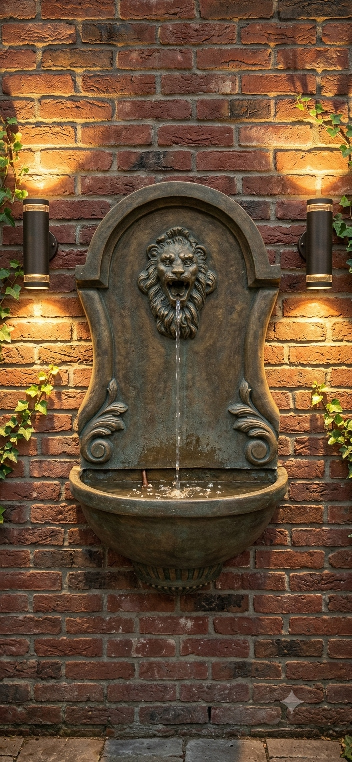 Lion head fountain