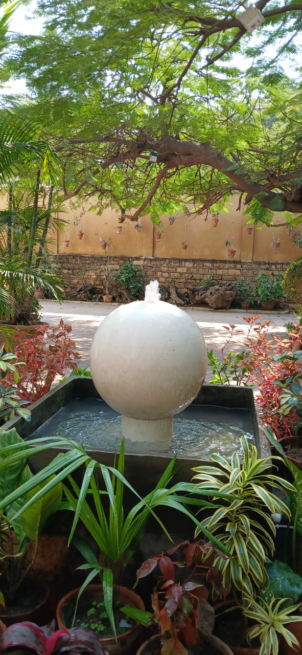 Bowl and orb stone fountains